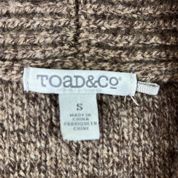 Toad & Co Brown Shawl Lambswool Knit Zip-Up - Picture 3 of 12